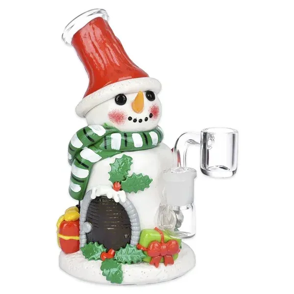 6.25" Snow Place Like Home 3D Painted Dab Rig