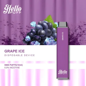 Bulk Wholesale Hello Puff 5500 Puffs Disposable Vape Device 10pcs/Pack- Grape Ice