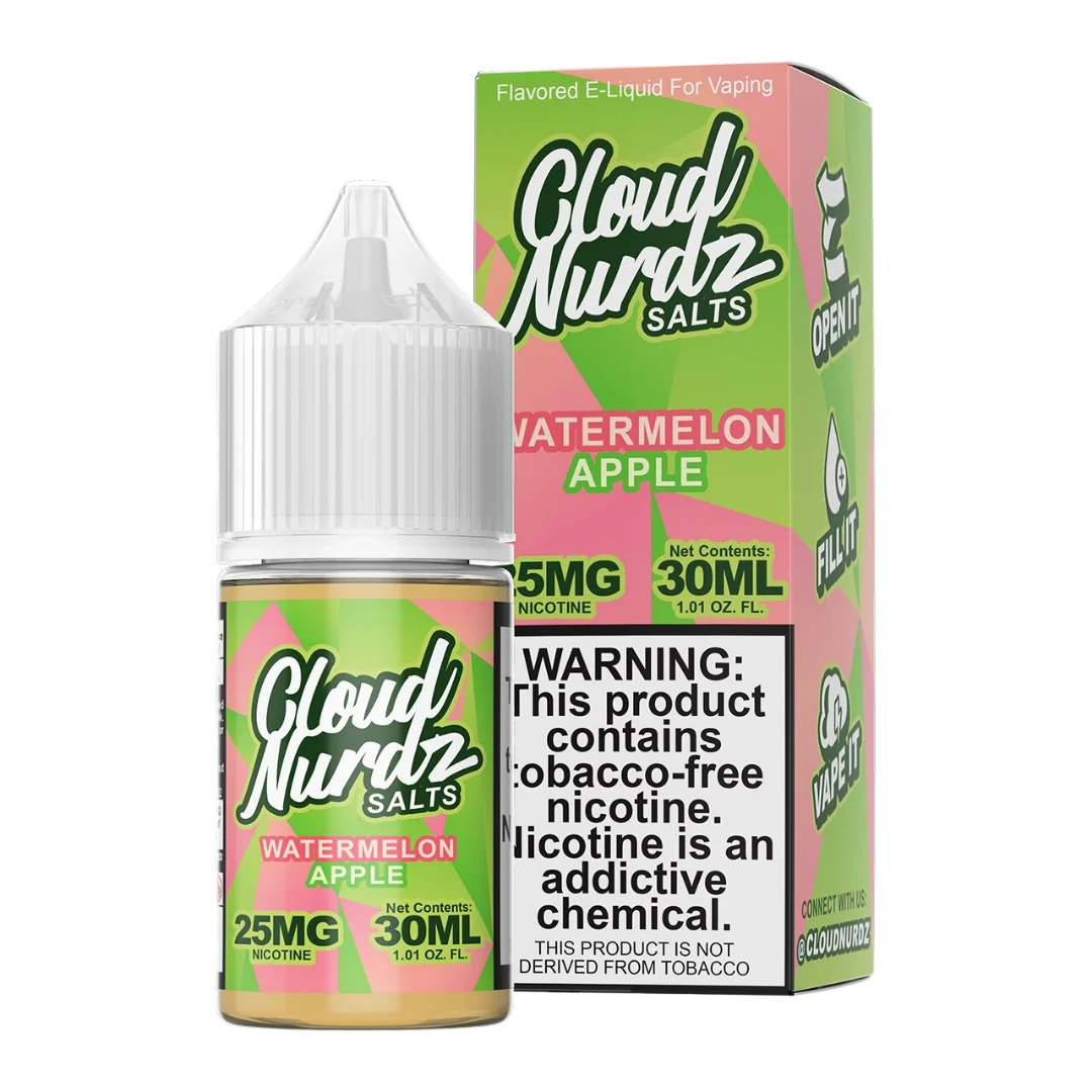 Cloud Nurdz TFN Salt Eliquid 30mL – Watermelon Apple –
