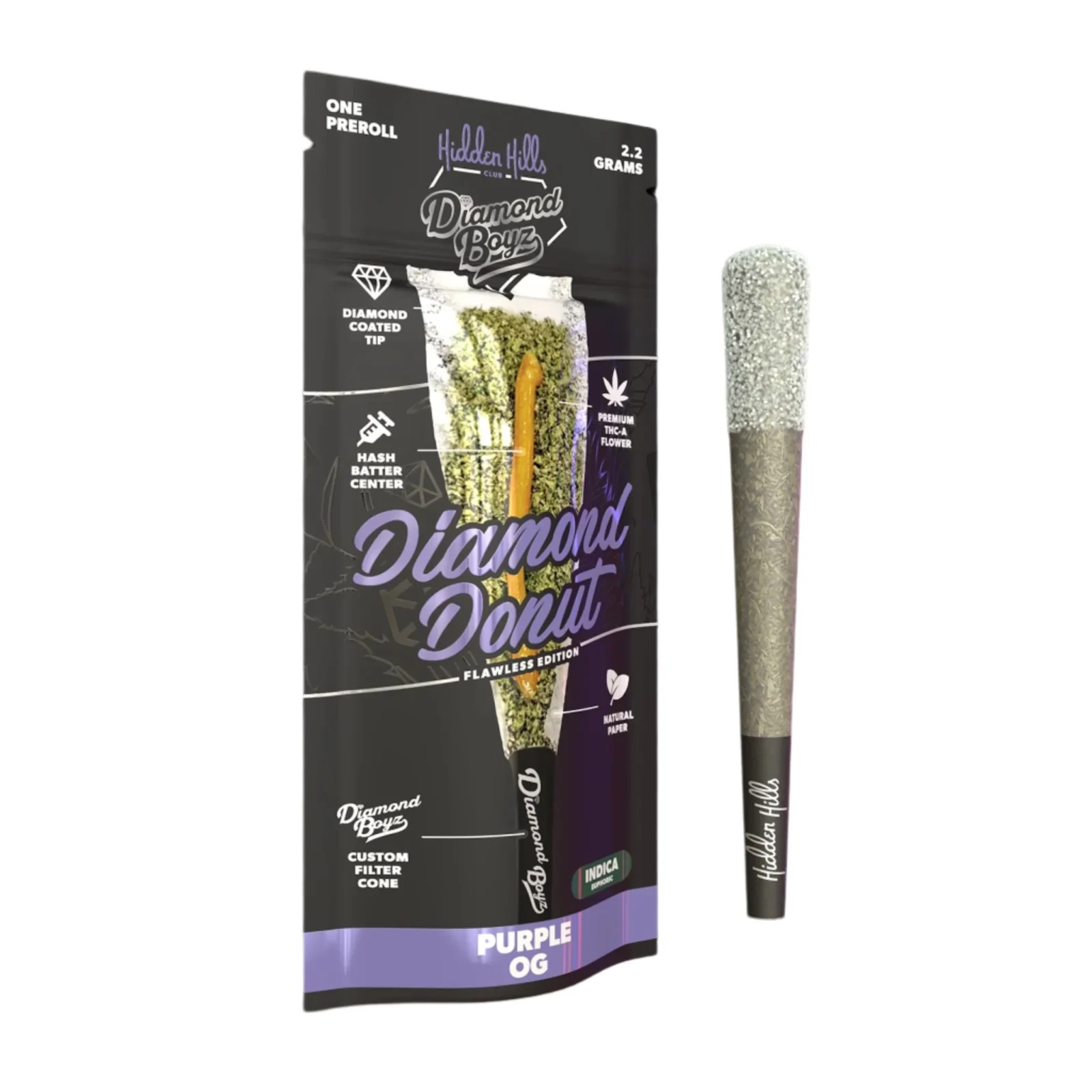 Hidden Hills Diamond Boyz Diamond Donut Pre-Roll - 2.2g - Image 2