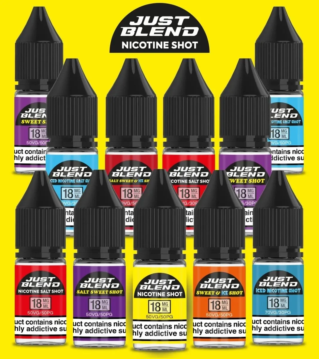 Just Blend Nicotine Shots – Salt Sweet Shot – 18mg/70vg – Pack of 100