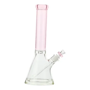 Pink Colored Neck Beaker Bong - 14in