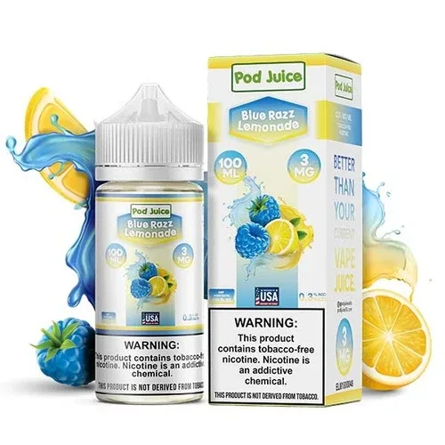Pod Juice Freebase Nicotine - Blue Razz Lemonade