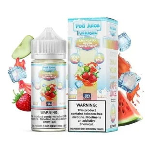 Pod Juice Freebase Nicotine - Strawberry Apple Watermelon Freeze