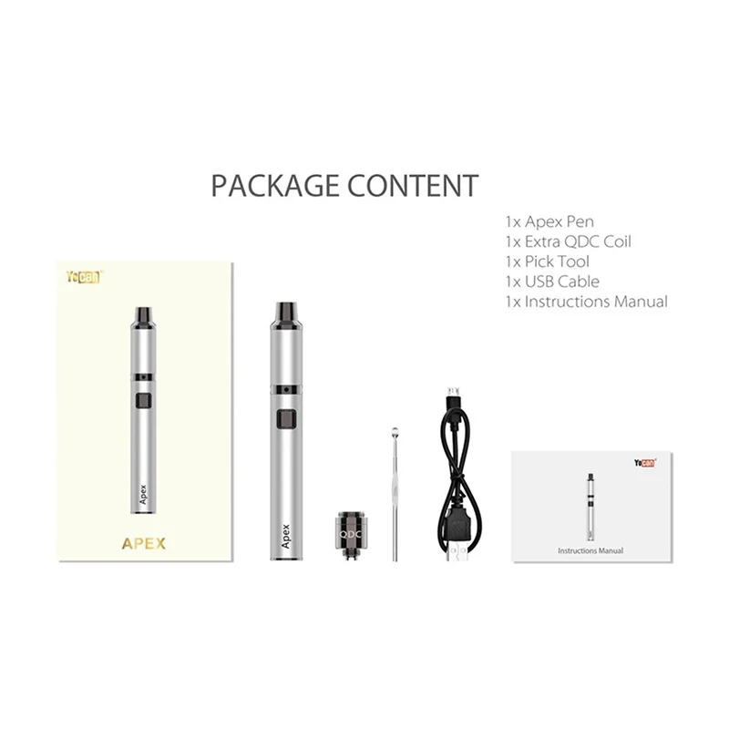 Yocan Apex Wax Vape Pen 650mah WAX Kit QDC - Image 2