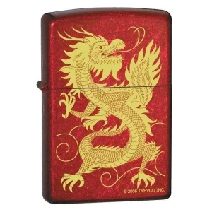Zippo Lighter - Oriental Dragon Candy Apple Red