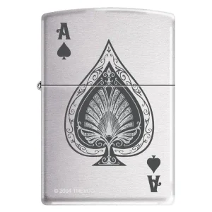 Zippo Lighter - Vintage Spade Brushed Chrome